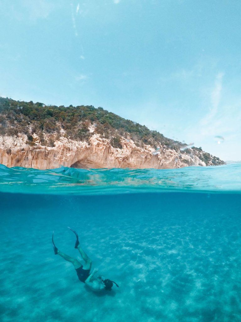 snorkeling in sardinia's sea